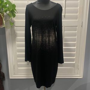 Karen Kane Black with Metallic Silver Ombré Sheath Dress - Size XL